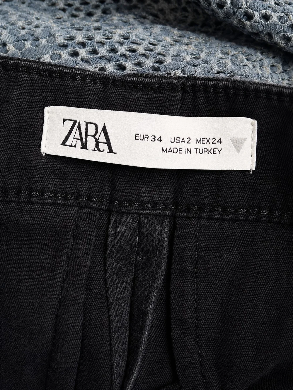 Zara High Rise Pleated Wide Leg Pants Black Trouser Jeans USA 2 EU 34 - Picture 7 of 13
